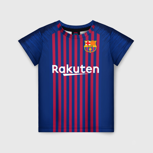 Детская футболка с принтом Suarez home 18-19, вид спереди №1