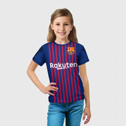 Футболка с принтом Suarez home 18-19 для ребенка, вид на модели спереди №3. Цвет основы: белый