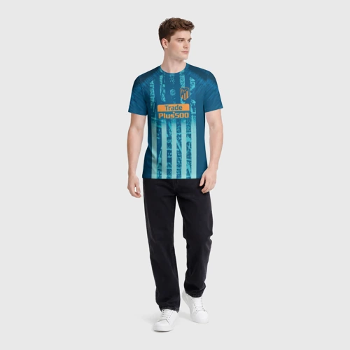 Мужская футболка 3D с принтом Griezmann alternative 18-19, вид сбоку #3