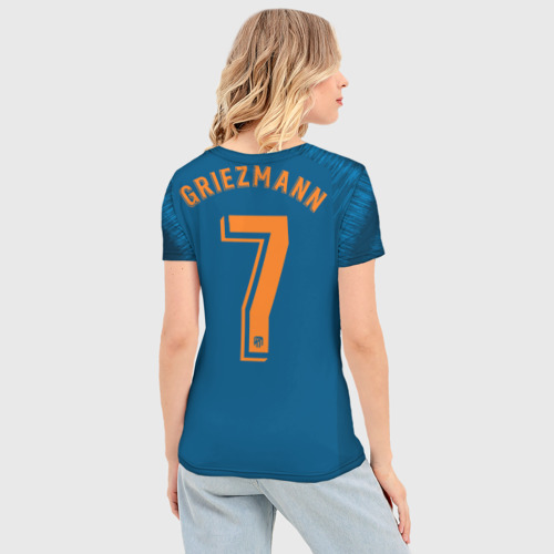 Женская футболка 3D Slim Griezmann alternative 18-19, цвет 3D печать - фото 4