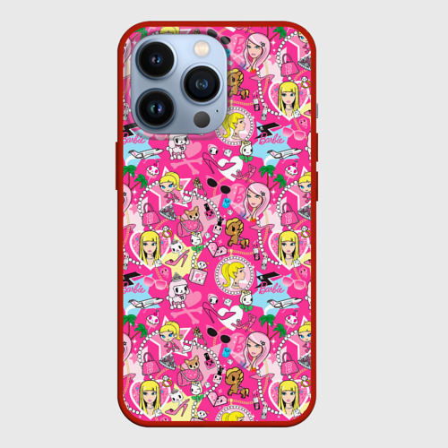 Чехол для iPhone 13 Pro Barbie and Tokidoki, цвет красный