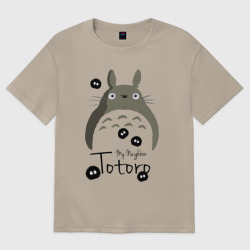 Женская футболка хлопок Oversize Тоторо и Чернушки