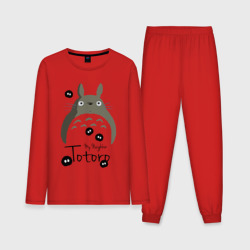 Тоторо и Чернушки – Мужская пижама с лонгсливом хлопок с принтом купить