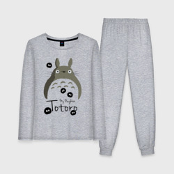 Женская пижама с лонгсливом хлопок Тоторо и Чернушки