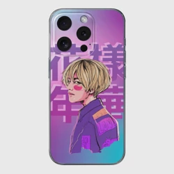 Чехол для iPhone 15 Pro Max силиконовый с защитой камеры Taehyung BTS