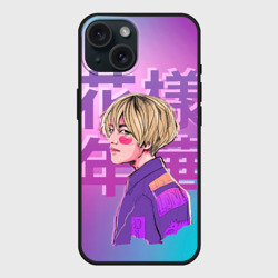 Чехол силиконовый для Apple iPhone 15 матовый Taehyung BTS