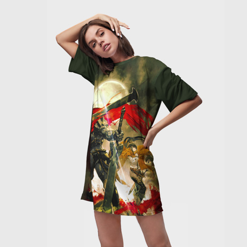 Платье-футболка 3D Momonga & Narberal Gamma, цвет 3D печать - фото 3