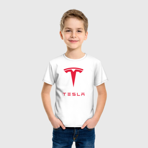 Детская футболка хлопок Tesla Тесла, цвет белый - фото 3