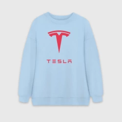 Женский свитшот oversize без начеса хлопок Tesla Тесла