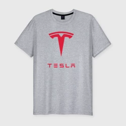 Мужская футболка хлопок Slim Tesla Тесла