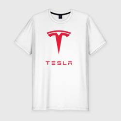 Мужская футболка хлопок Slim Tesla Тесла