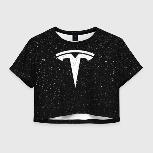 Женская футболка Crop-top 3D TESLA SPACE, цвет 3D печать