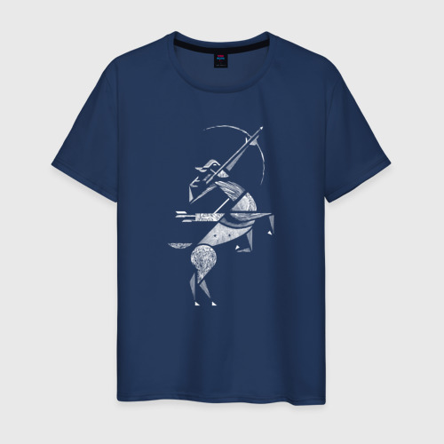 Мужская футболка хлопок Стрелец, цвет темно-синий