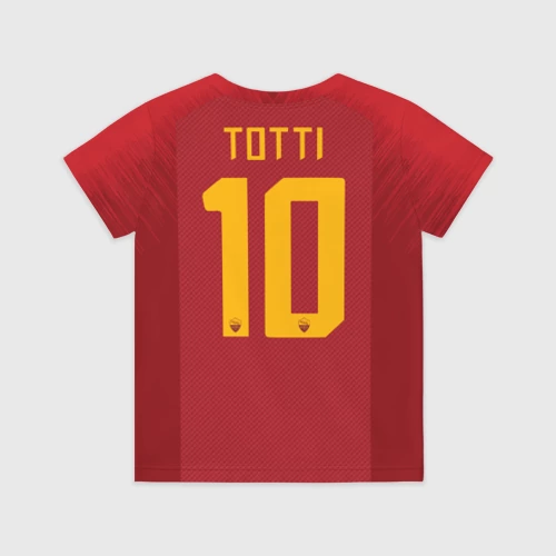 Детская футболка 3D с принтом Totti legend 18-19, вид сзади #1