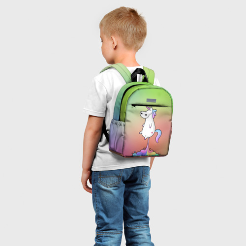 Детский рюкзак 3D с принтом Единорог на Старте, фото на моделе #1