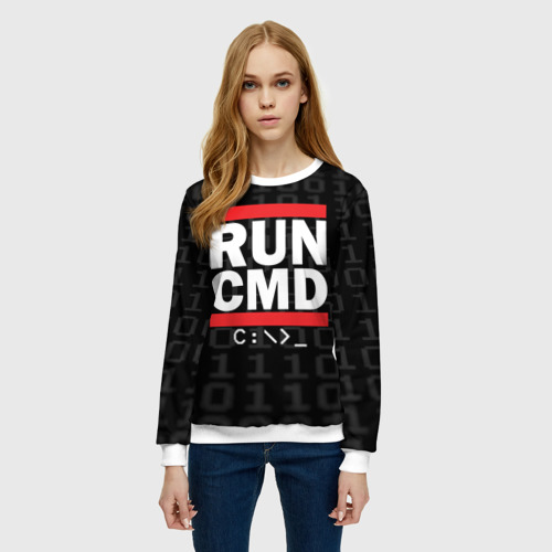 Женский свитшот 3D Run CMD, цвет 3D печать - фото 3