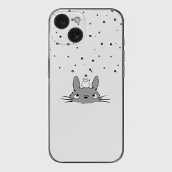 Чехол для iPhone 15 силиконовый с защитой камеры Totoro The Rain