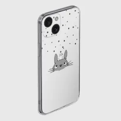 Чехол для iPhone 15 силиконовый с защитой камеры Totoro The Rain - фото 2