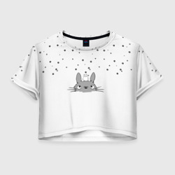 Женская футболка Crop-top 3D Totoro The Rain