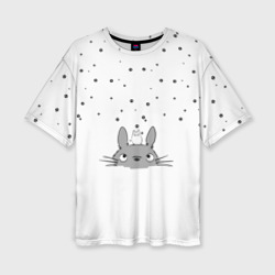 Женская футболка oversize 3D Totoro The Rain