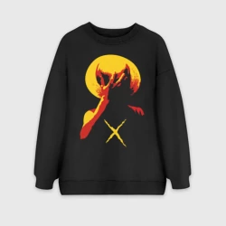 Женский свитшот oversize без начеса хлопок Going to new world