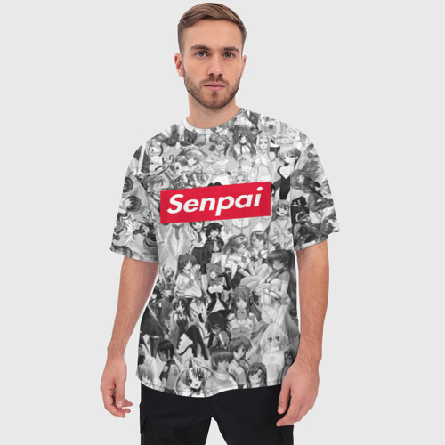 Мужская футболка oversize 3D Senpai, цвет 3D печать - фото 3