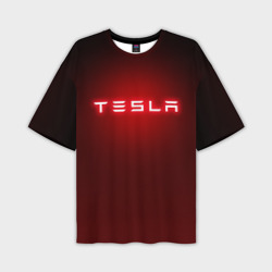 Мужская футболка oversize 3D Tesla