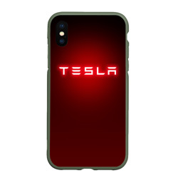 Чехол для iPhone XS Max матовый Tesla