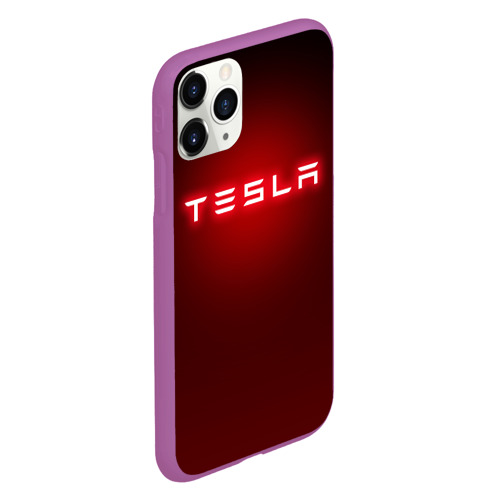 Чехол для iPhone 11 Pro матовый Tesla, цвет фиолетовый - фото 3