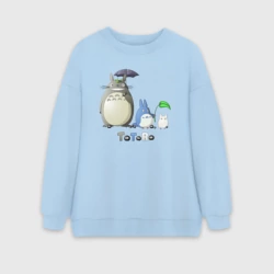 Женский свитшот oversize без начеса хлопок Totoro