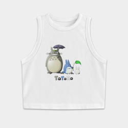 Женская укороченная майка-топ хлопок Totoro