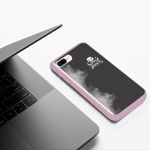 Чехол для iPhone 7Plus/8 Plus матовый I Love Rock, цвет розовый - фото 5