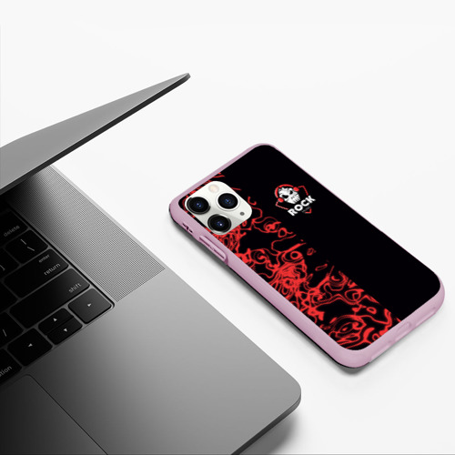 Чехол для iPhone 11 Pro матовый I Love Rock, цвет розовый - фото 5