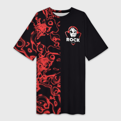 Платье-футболка 3D I Love Rock, цвет 3D печать