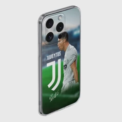 Чехол для iPhone 15 Pro силиконовый с защитой камеры Роналдо Ювентус - фото 2