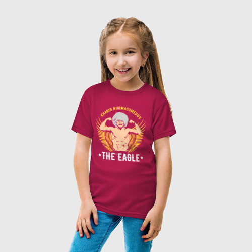 Детская футболка хлопок Khabib the eagle, цвет маджента - фото 5