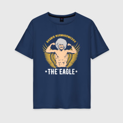 Женская футболка хлопок Oversize Khabib the eagle