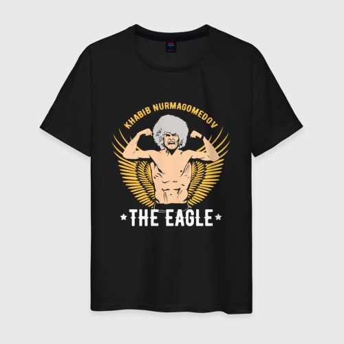 Мужская футболка хлопок Khabib the eagle, цвет черный