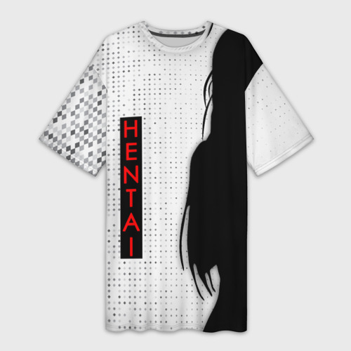 Платье-футболка 3D Hentai - женский силуэт, цвет 3D печать