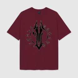 Женская футболка Oversize хлопок texturе Darksiders logo