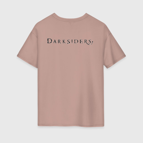 Женская футболка хлопок Oversize Darksiders logo, цвет пыльно-розовый - фото 2