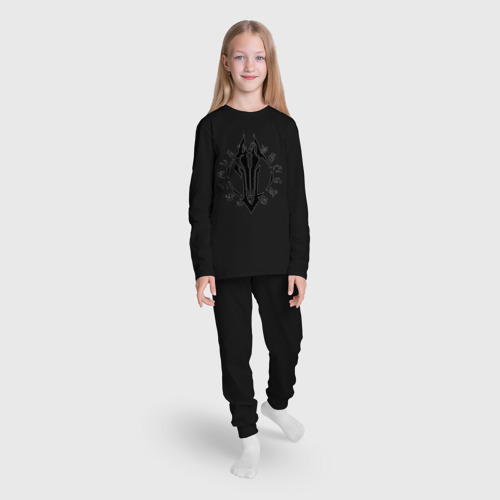 Детская пижама с лонгсливом хлопок Darksiders logo, цвет черный - фото 5