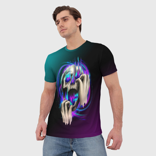 Мужская футболка 3D Scream Skull, цвет 3D печать - фото 3