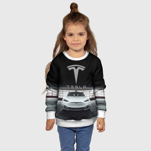 Детский свитшот 3D Tesla, цвет 3D печать - фото 7