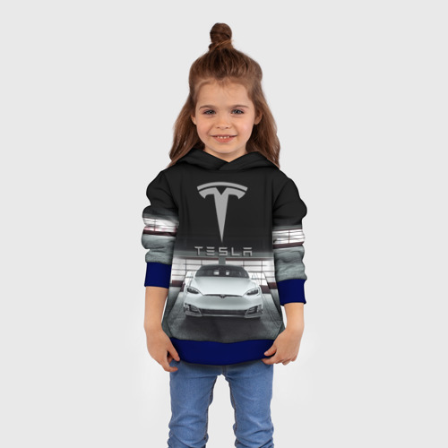 Детская толстовка 3D Tesla, цвет синий - фото 4