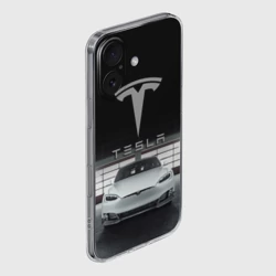 Чехол для iPhone 16 силиконовый с защитой камеры Tesla - фото 2