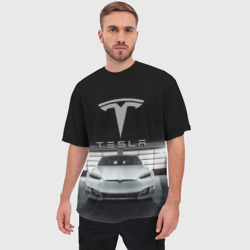 Мужская футболка oversize 3D Tesla - фото 2