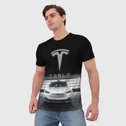 Мужская футболка 3D Tesla - фото 2