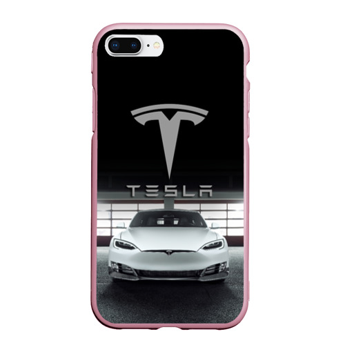 Чехол для iPhone 7Plus/8 Plus матовый Tesla, цвет розовый