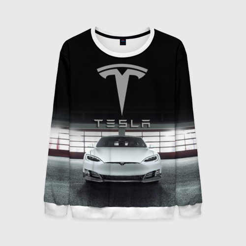 Мужской свитшот 3D Tesla, цвет белый